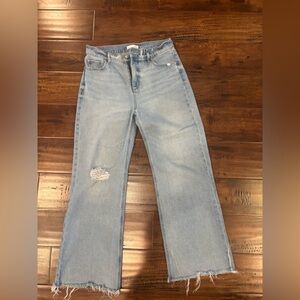 LOFT the wide leg distressed 27